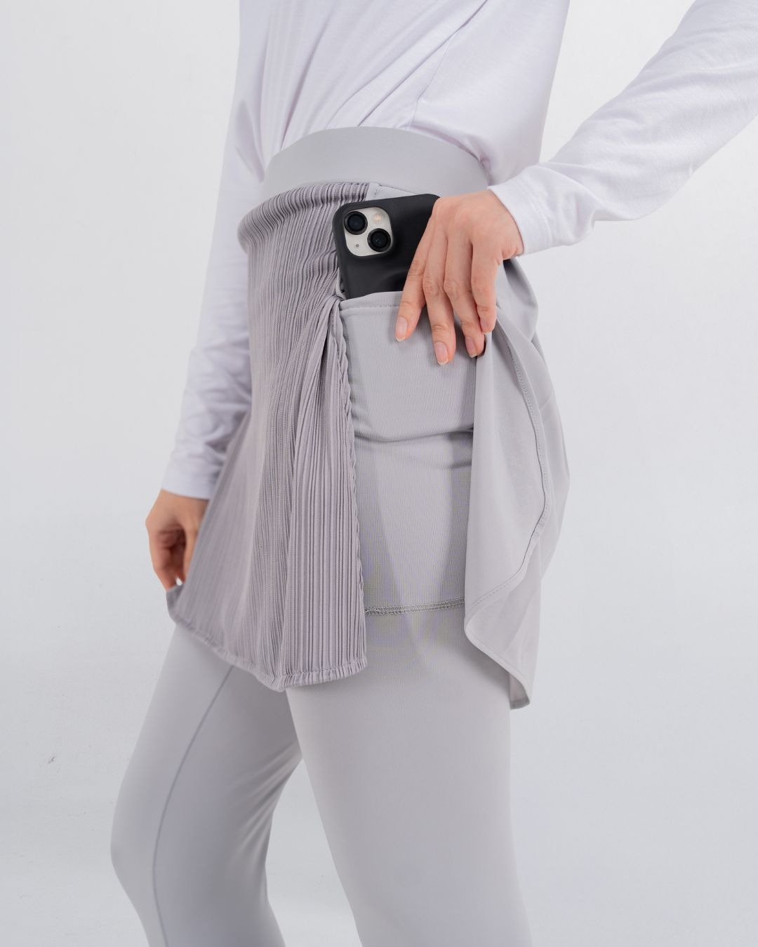 Dria Skirted Legging - Grey Soft Blue