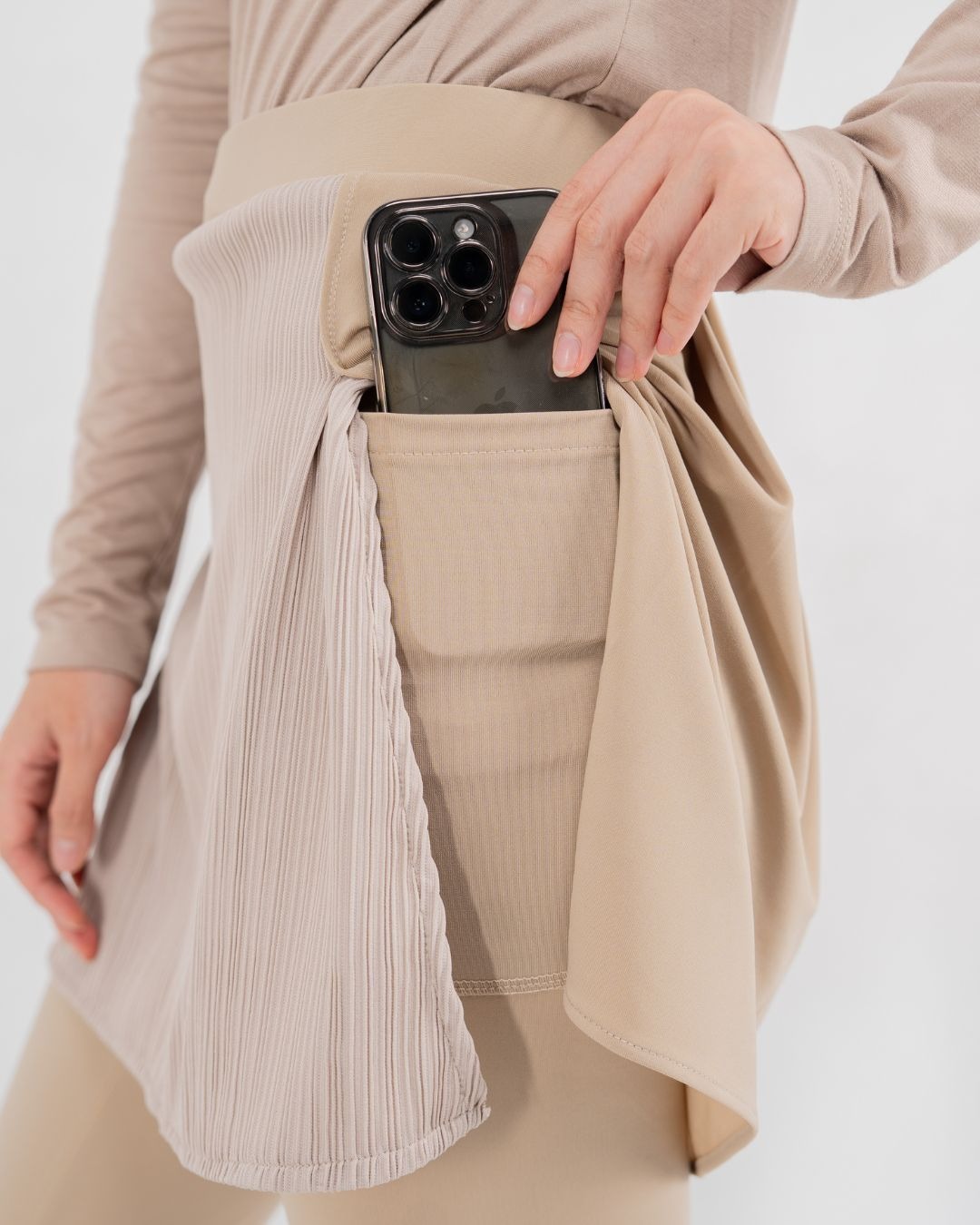 Dria Skirted Legging - Latte
