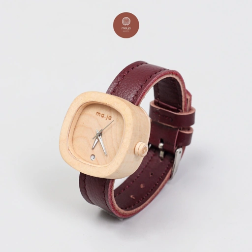 Image of Maja Watch Jam Tangan Kayu - Sinta Maroon Series