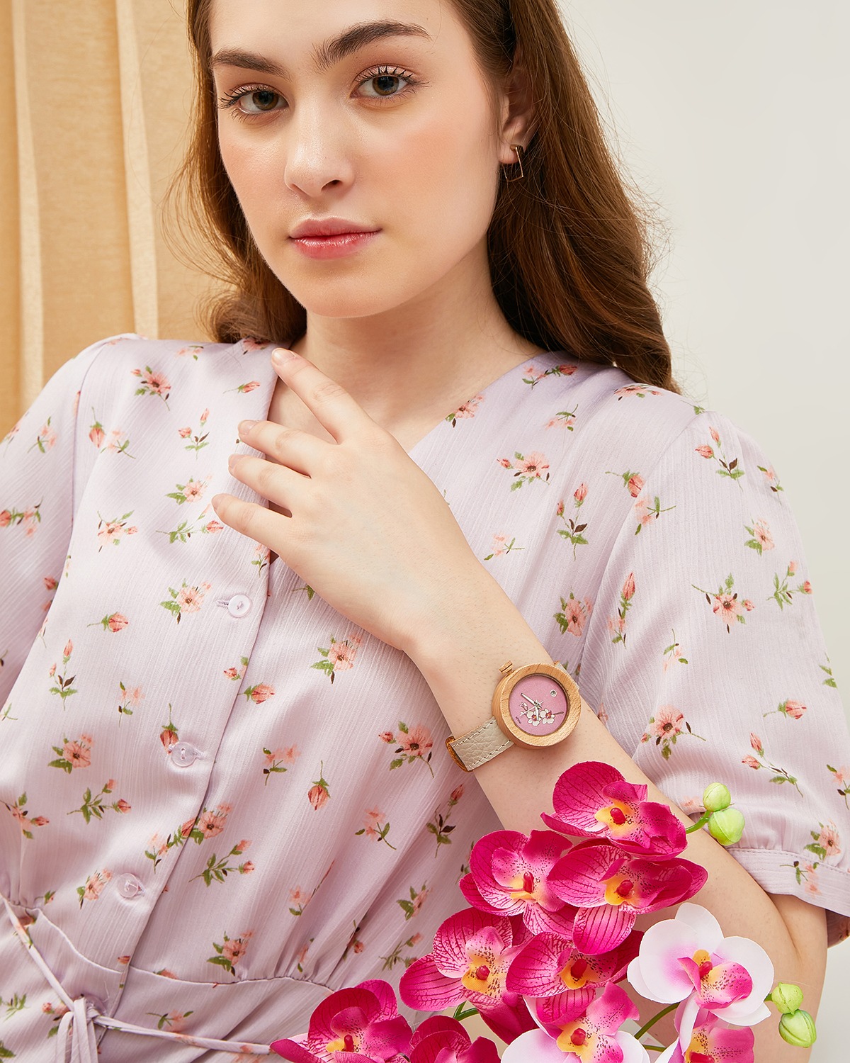 Maja Watch Jam Tangan Kayu - National Flower Moon Orchid