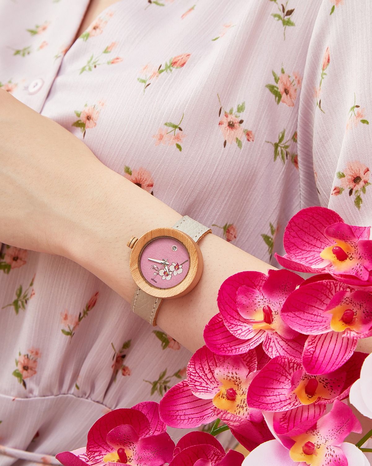 Maja Watch Jam Tangan Kayu - National Flower Moon Orchid