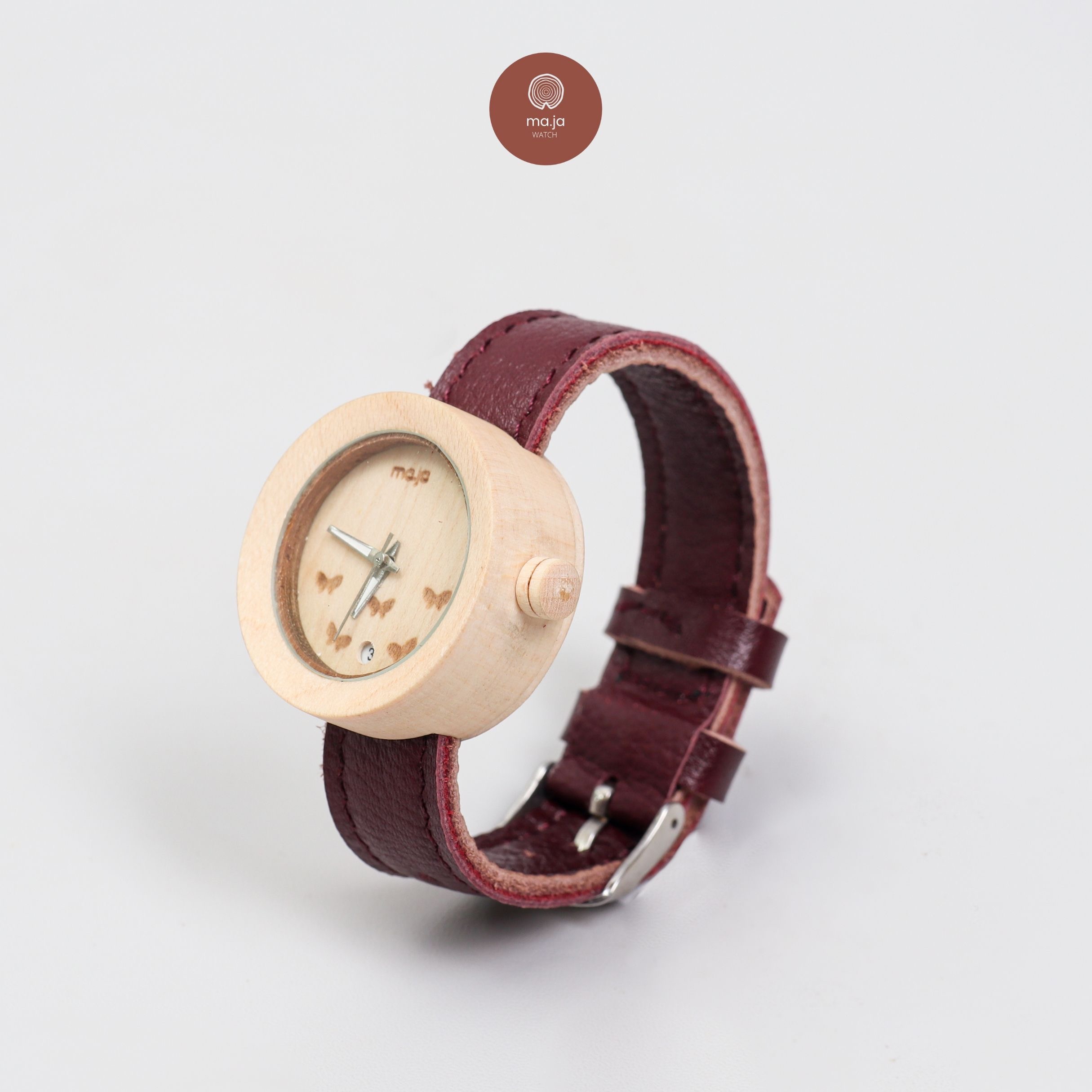 Maja Watch Jam Tangan Kayu - Kupu Sayap Renda Maple