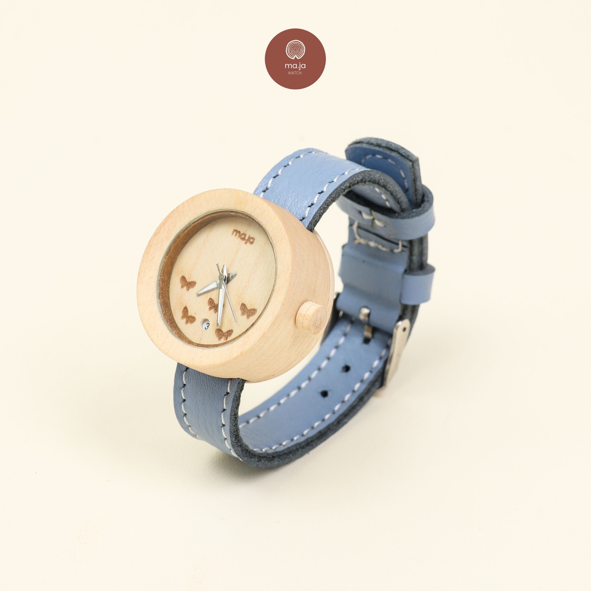 Maja Watch Jam Tangan Kayu - Kupu Sayap Renda Maple