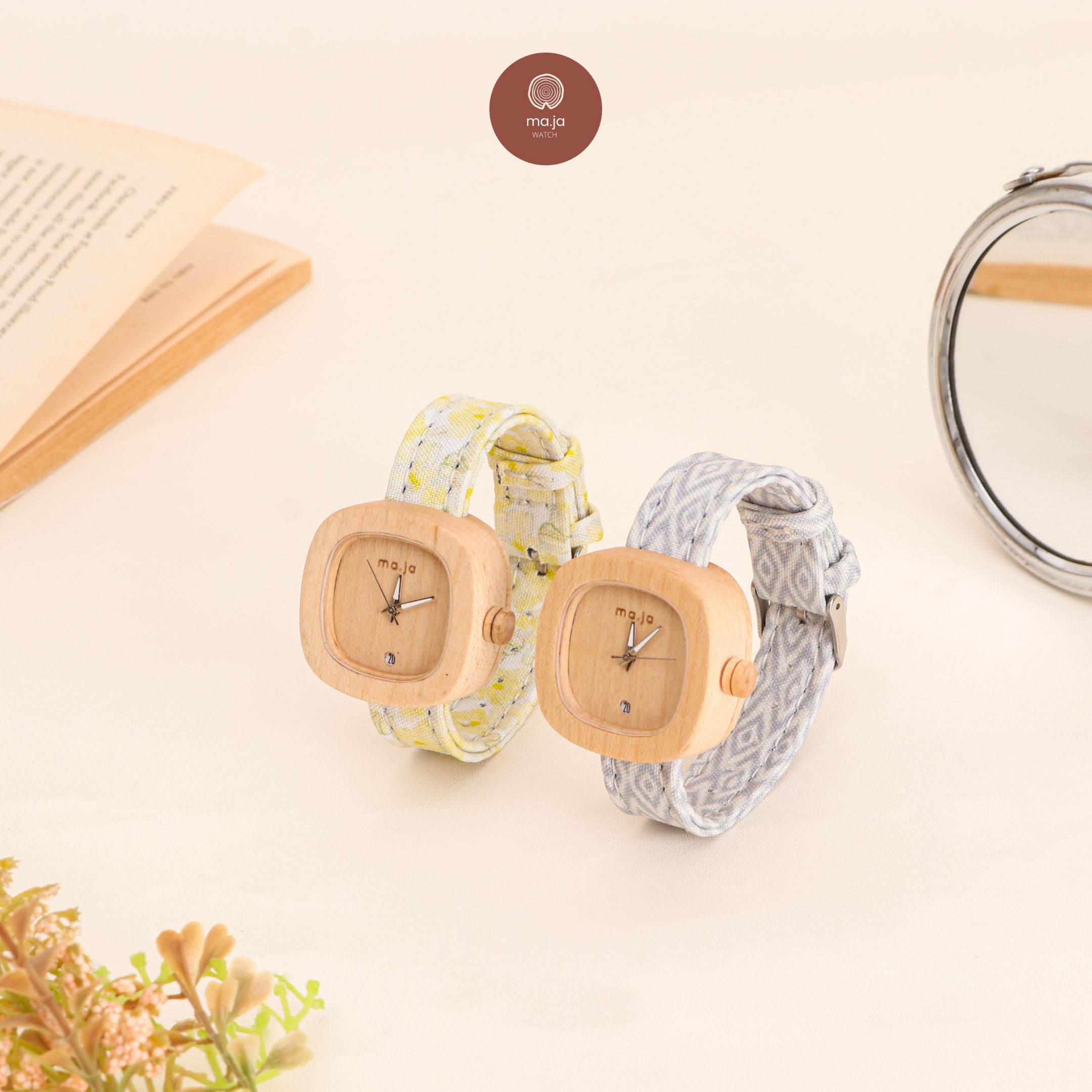 Maja Watch Jam Tangan Kayu - Sinta Canvas Series