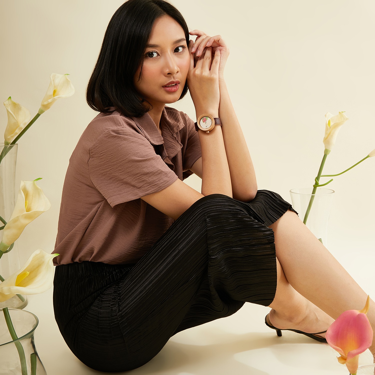 Maja Watch Jam Tangan Kayu - National Flower Rafflesia Arnoldi