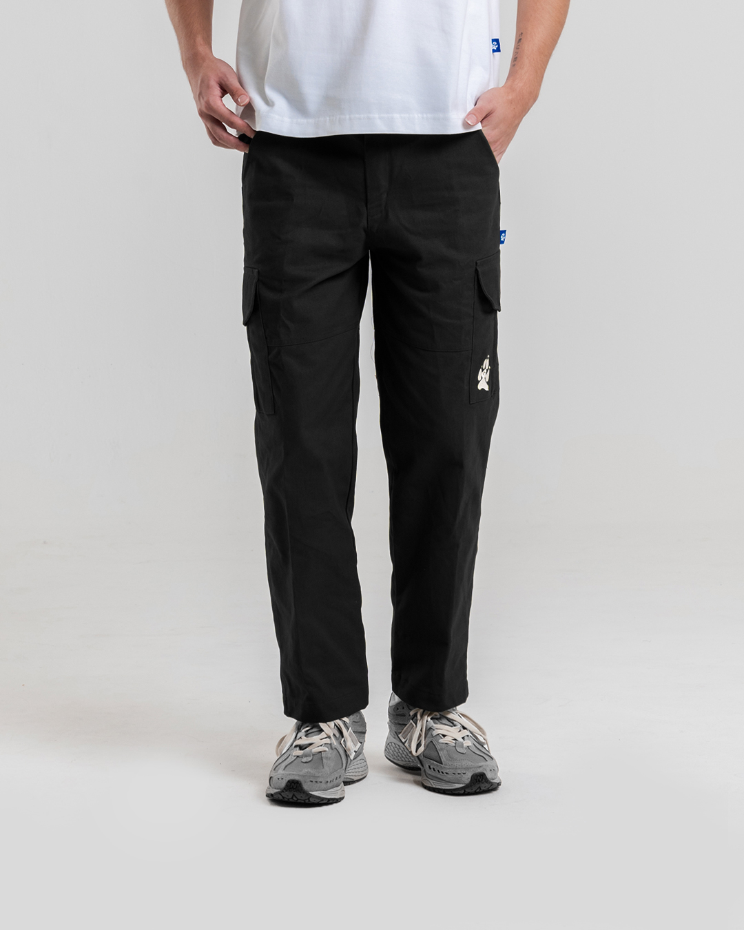 Cotton Cargo Twill Pants In Green
