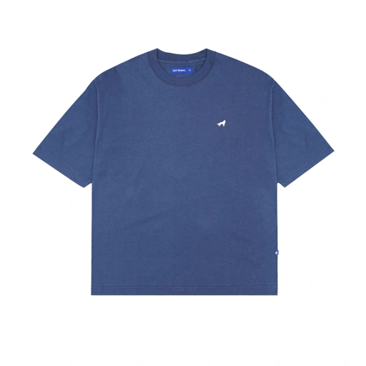 Image of Franc Boxy Heavy Cotton Tees In Steel Blue