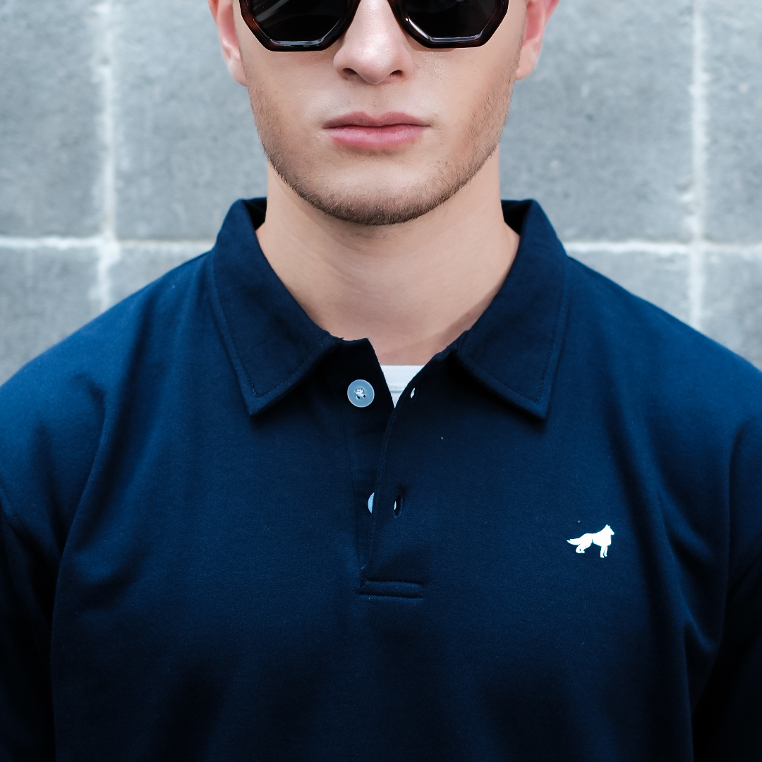 Franc Polo Terry Longsleeve In Navy