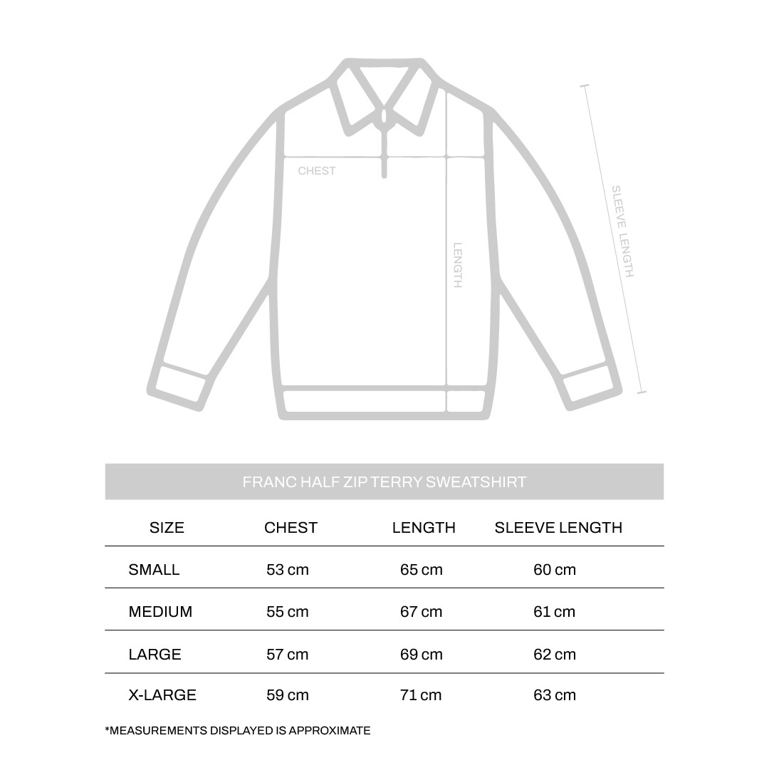 Franc Half Zip Terry Sweatshirt In Black