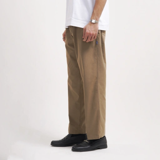 Image of Baby Canvas Relaxed Loose Pants in Brown