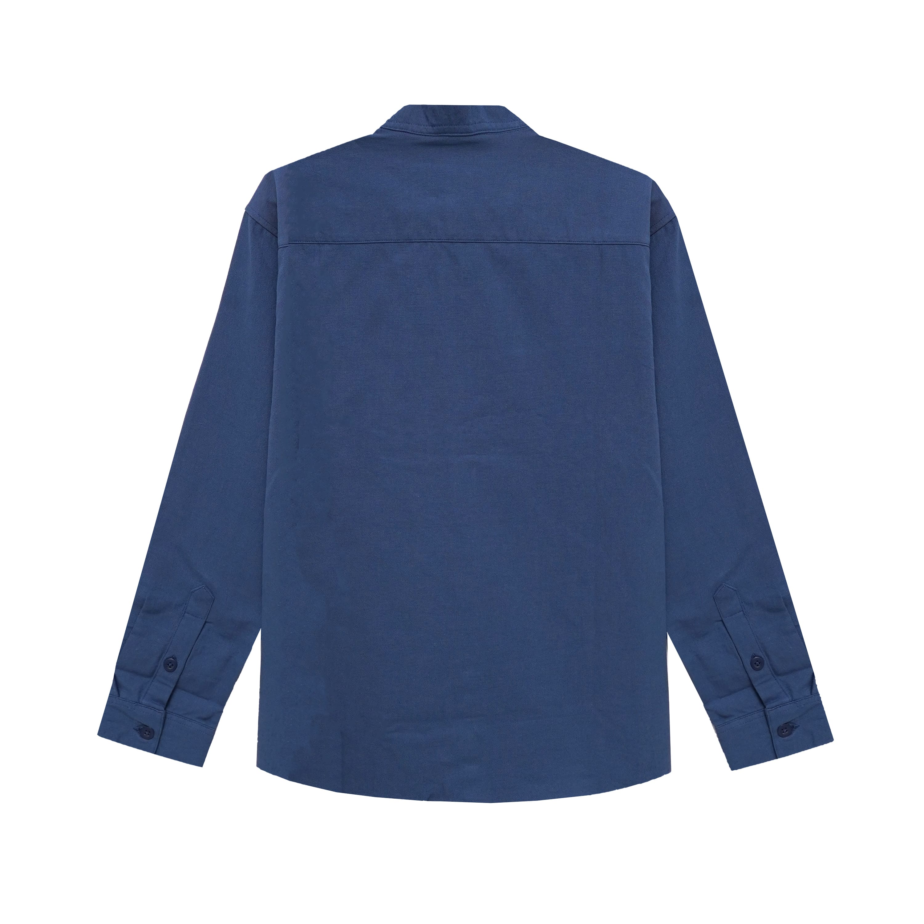 Franc Mandarin Cotton Shirt in Blue Denim