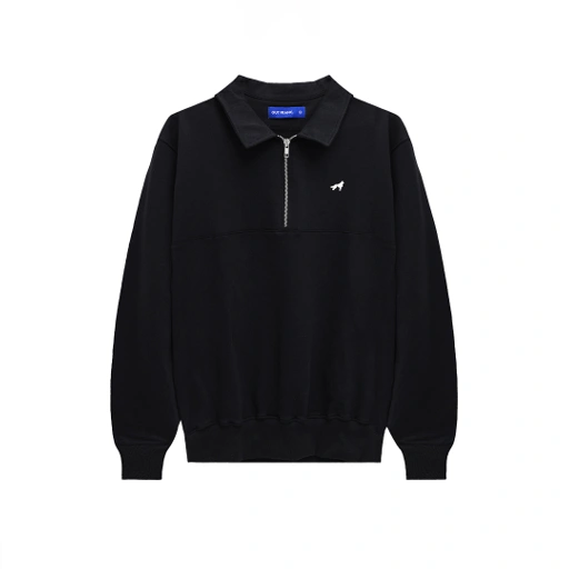 Image of Franc Half Zip Terry Sweatshirt In Black