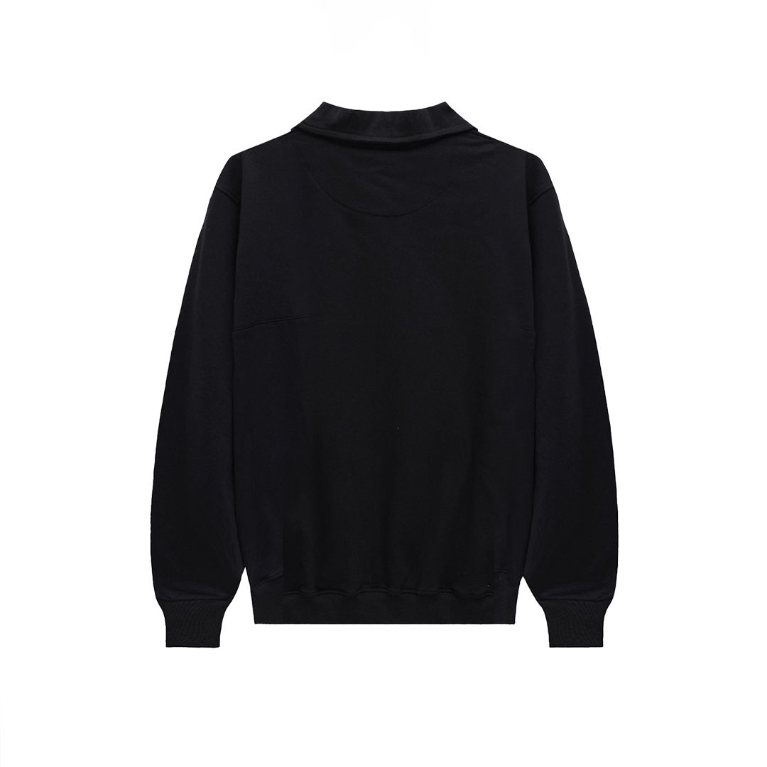 Franc Half Zip Terry Sweatshirt In Black