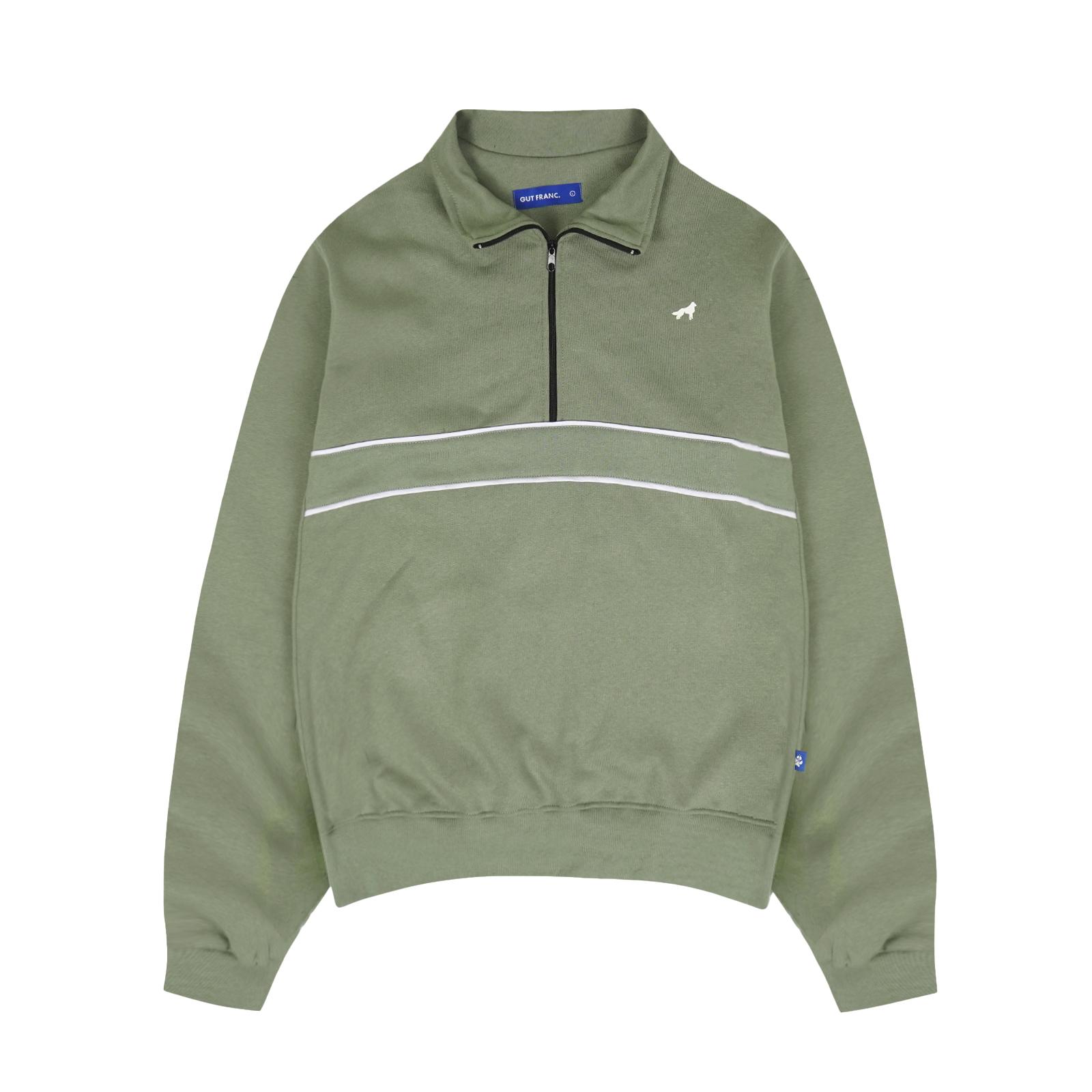GUT FRANC | Defines Pop Culture - Franc Green Half Zip Sweater