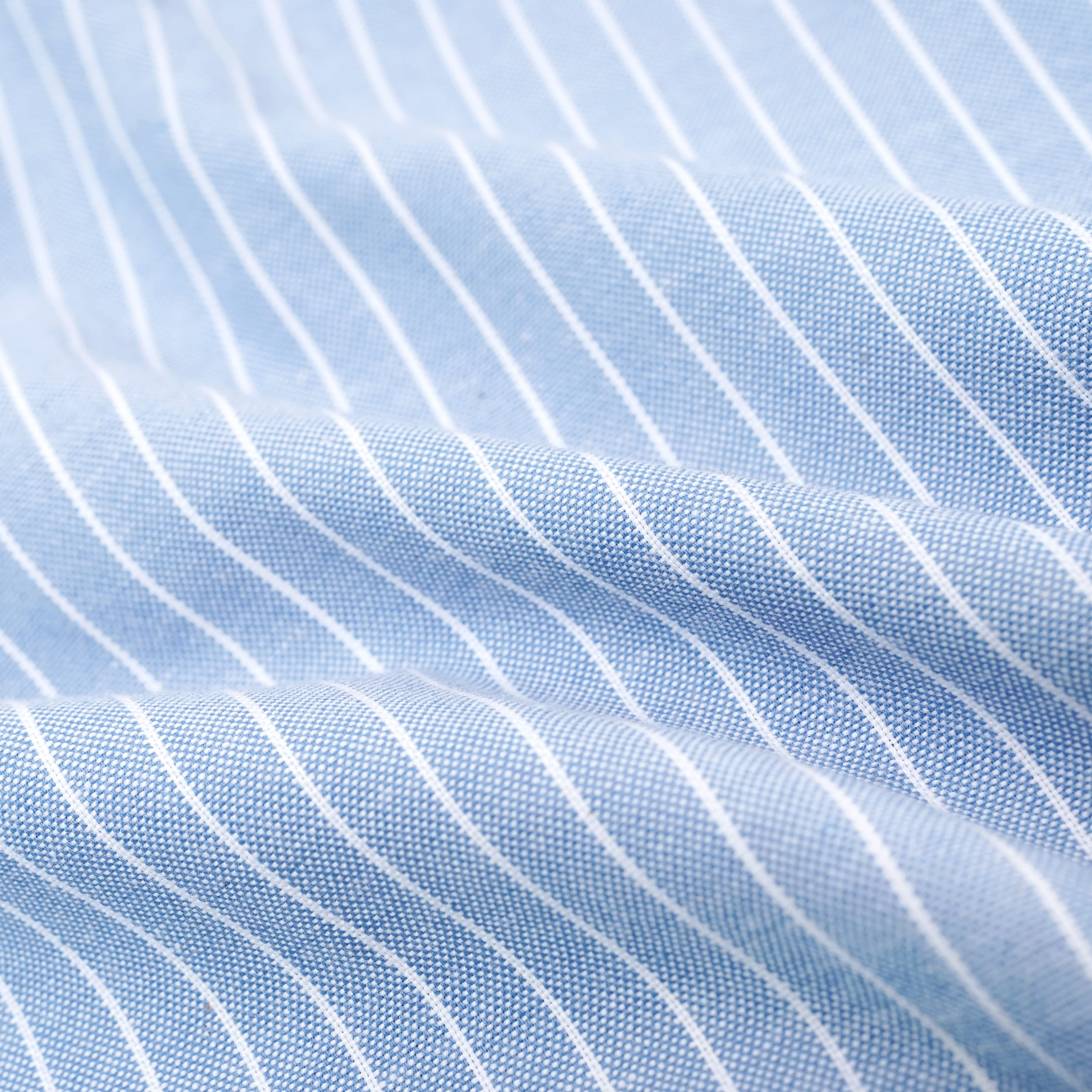 Museum Script Pinstripe Boxy Shirt in Blue