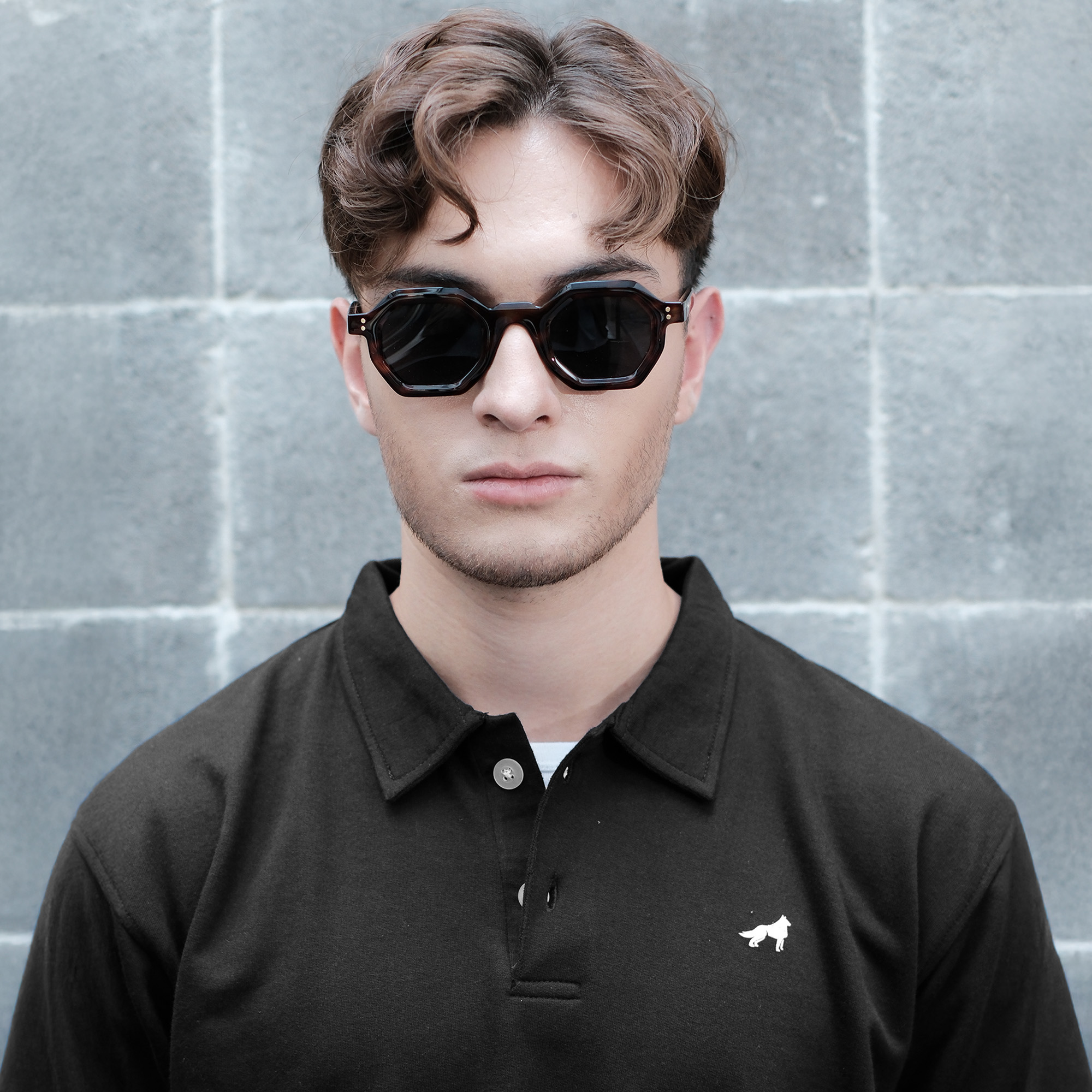 Franc Polo Terry Longsleeve In Black