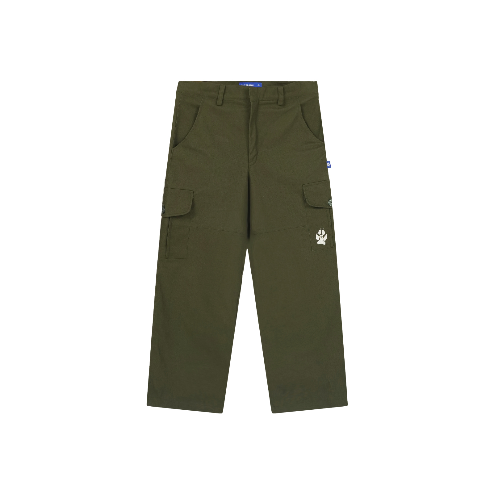 Cotton Cargo Twill Pants In Green