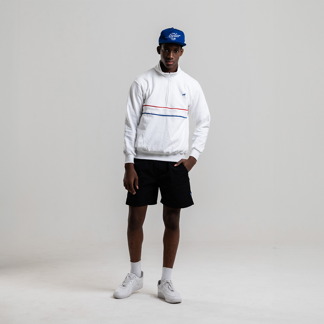 Franc Red Blue Half Zip Sweater