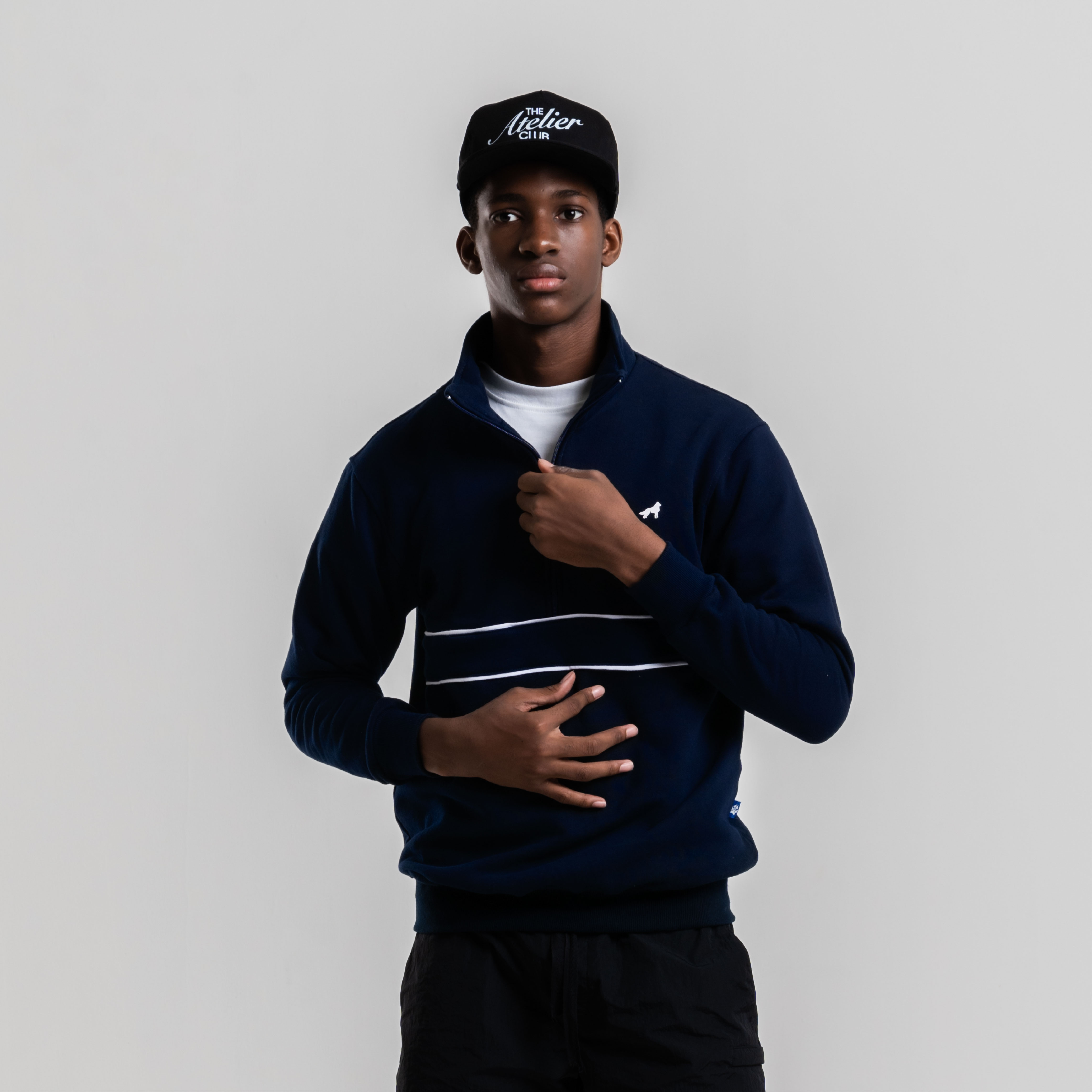 Franc Navy Half Zip Sweater