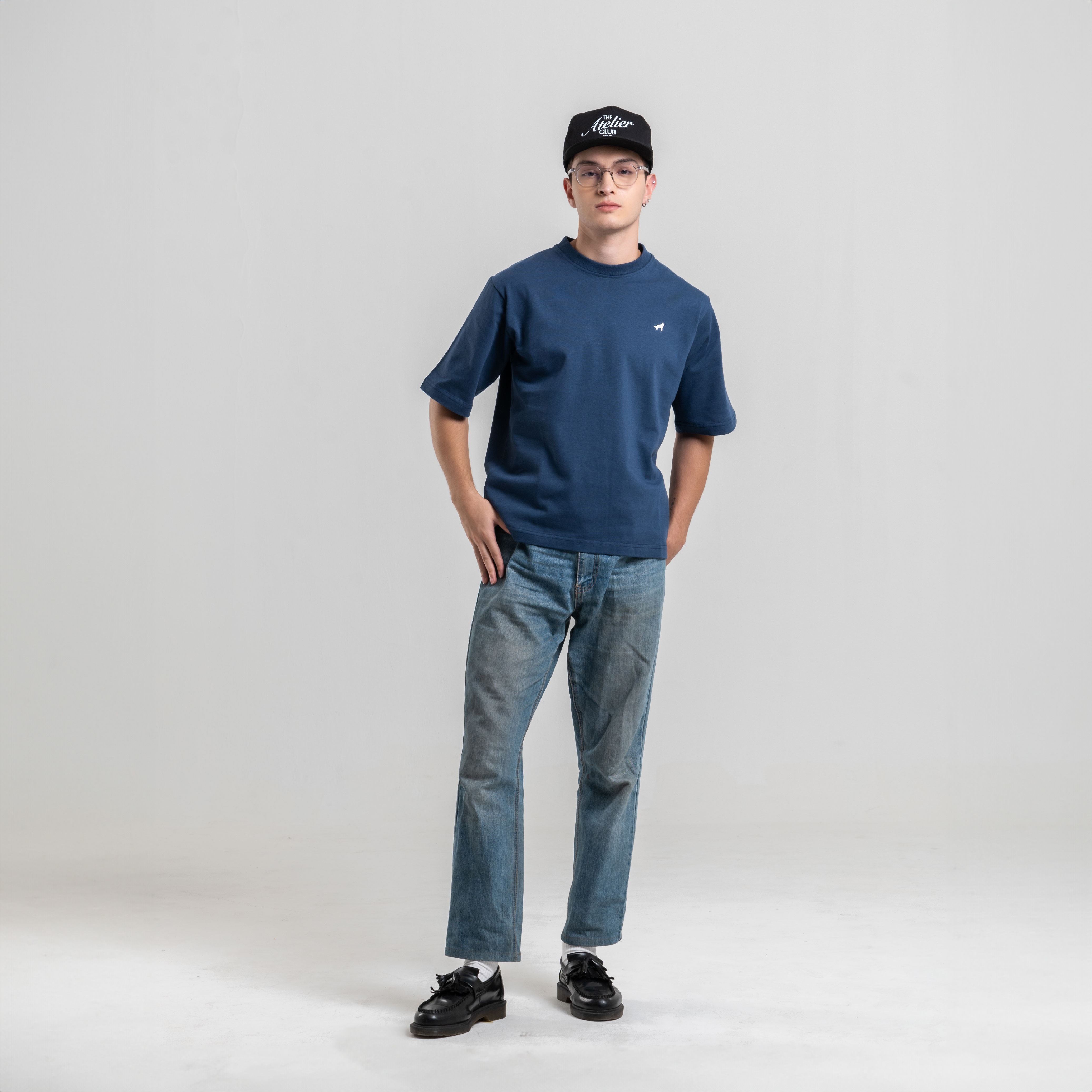 Franc Boxy Heavy Cotton Tees In Blue