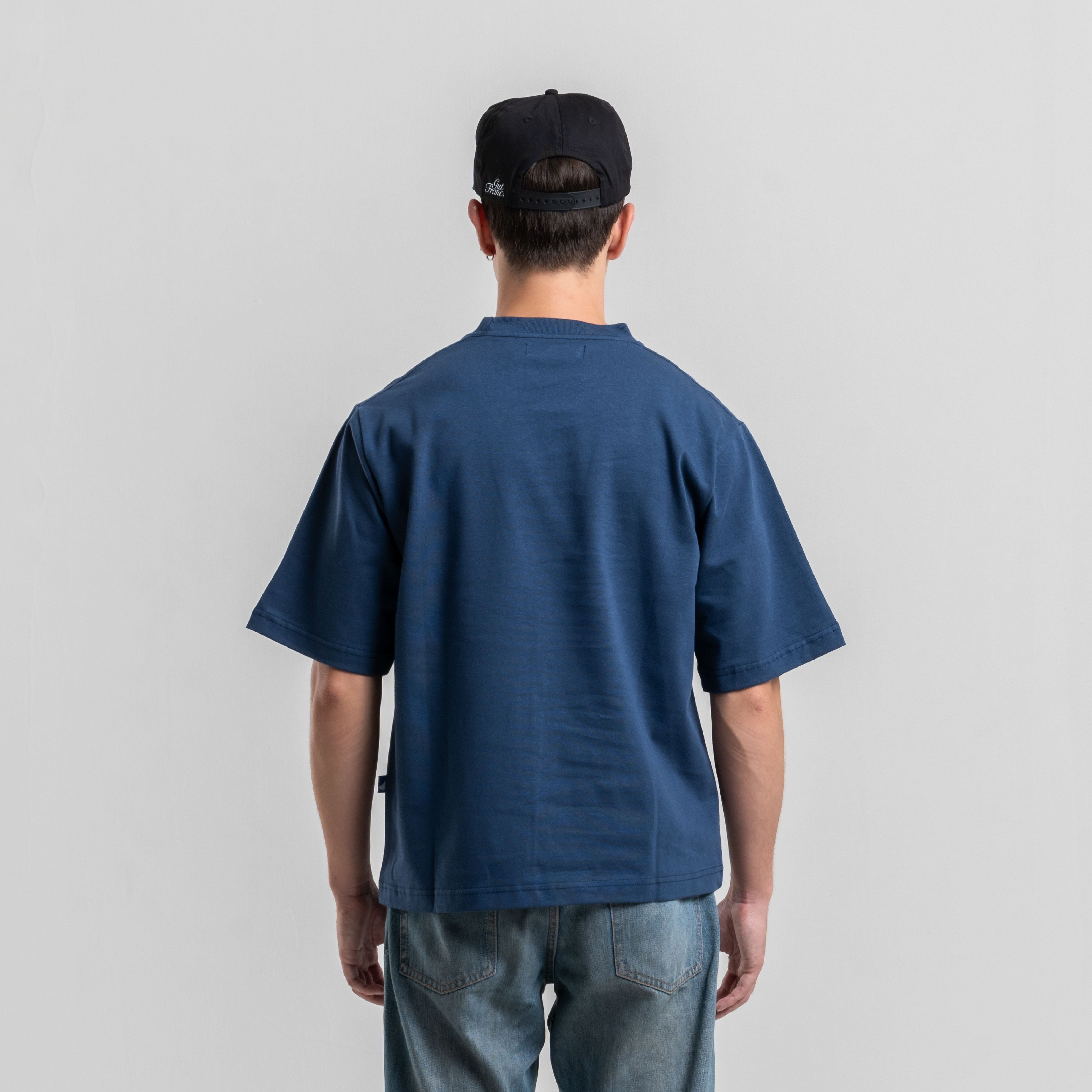 Franc Boxy Heavy Cotton Tees In Blue