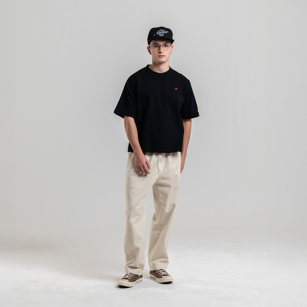 Franc Boxy Heavy Cotton Tees In Black