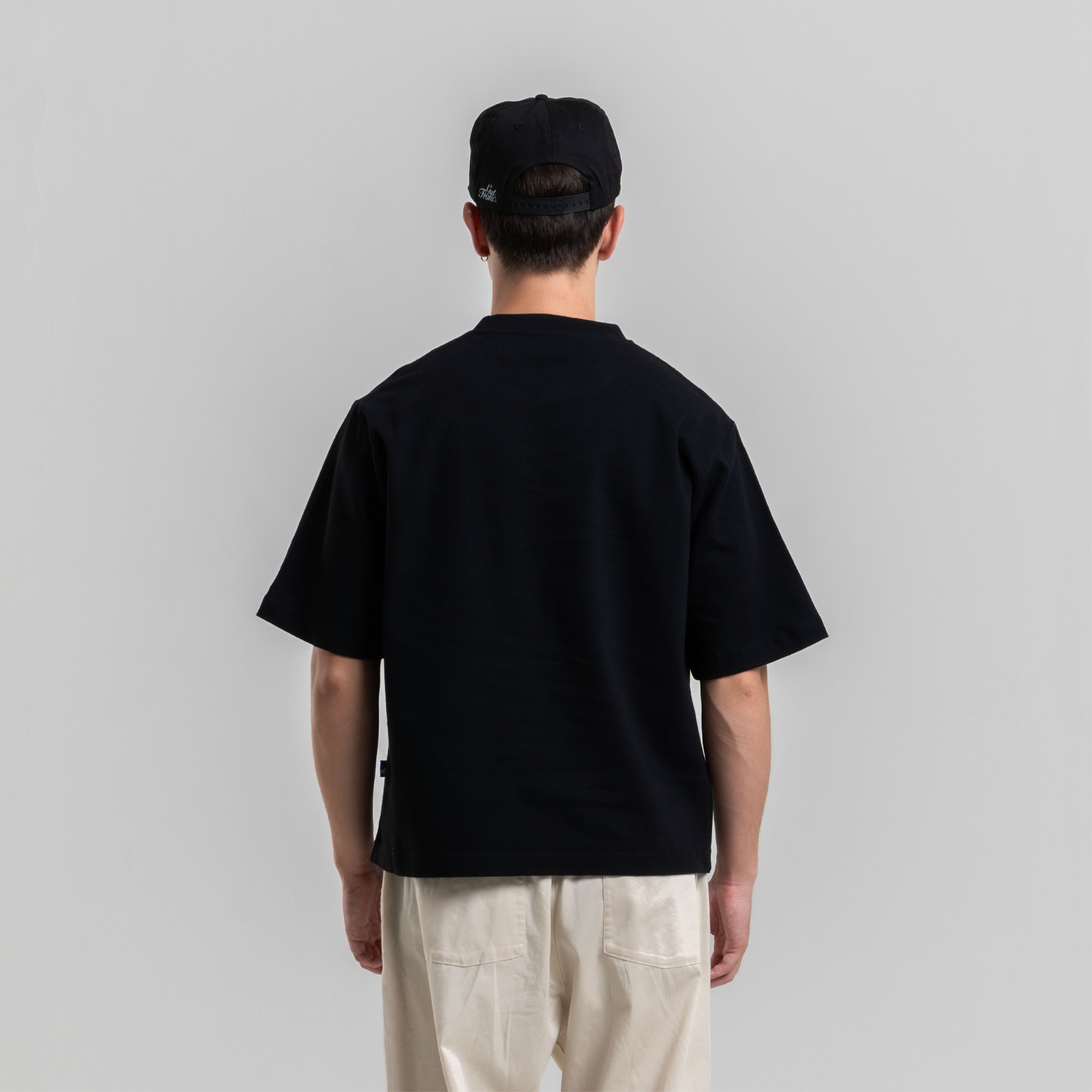 Franc Boxy Heavy Cotton Tees In Black