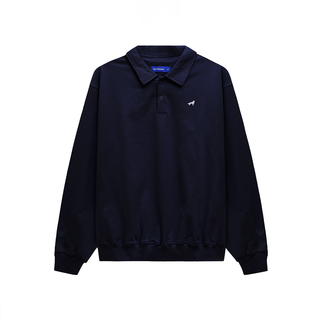 Franc Polo Terry Longsleeve In Navy