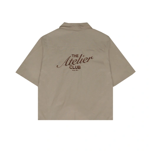 Image of The Atelier Embroidered Boxy Shirt in Brown