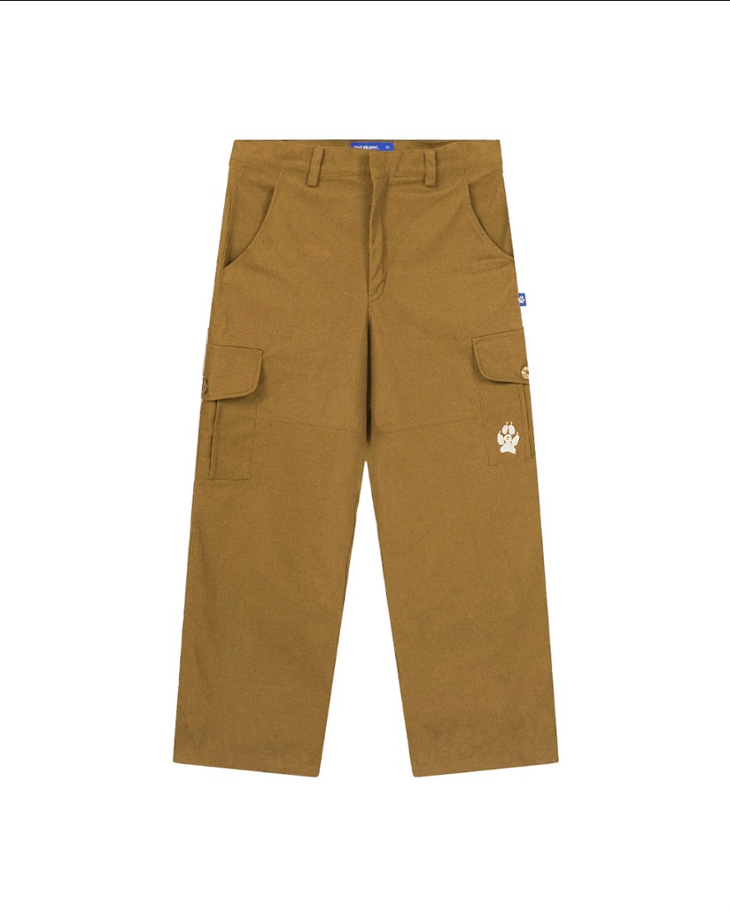 Cotton Cargo Twill Pants in Brown