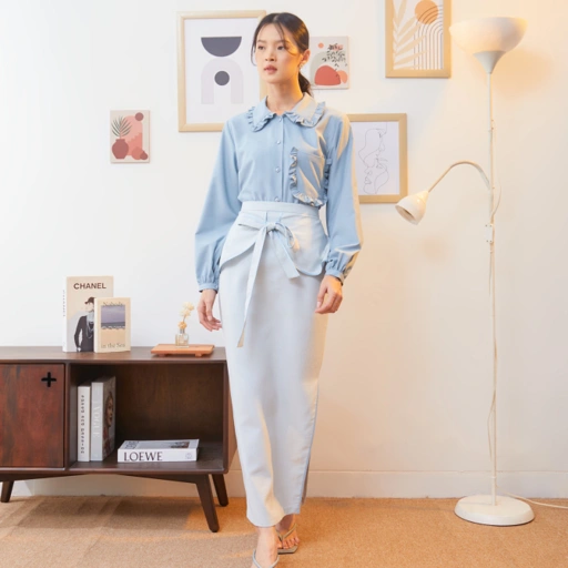 Image of Marshavel Long Skirt - AoR Marsha Blue Skirt