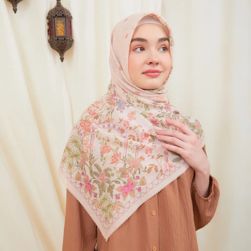 Image of Marshavel Scarves - Floral Symphony Peach Glow