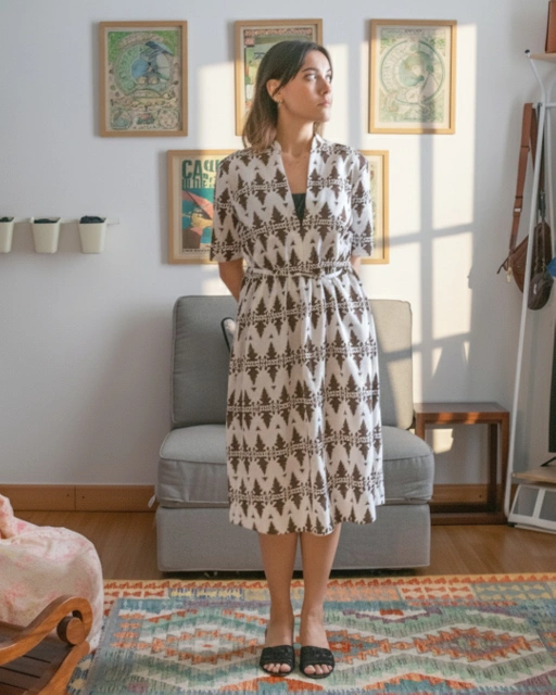 Image of Dress Sanctum V Neck - Cokelat Tua