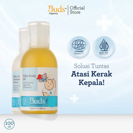 Image of Buds Organics Flaky Scalp Oil & Lotion - Perawatan Kerak Kulit Kepala
