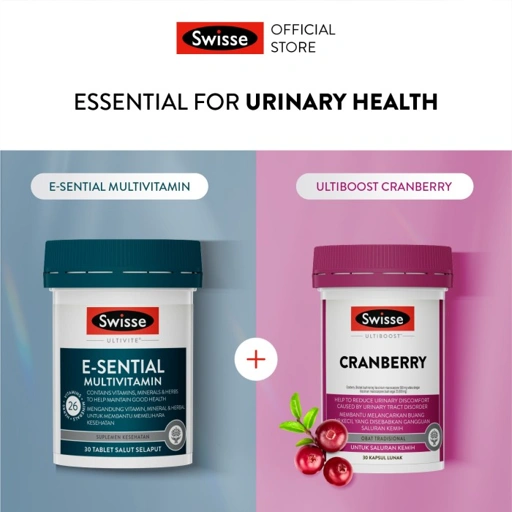 Image of Bundling Swisse Ultivite E-Sential Multivitamin 30s + Swisse Ultiboost Cranberry 30s