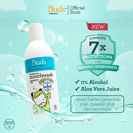 Image of Buds Organics Mouthwash for Kids - Cairan Kumur Pencuci Mulut Antiseptik Anak Tanpa Alkohol