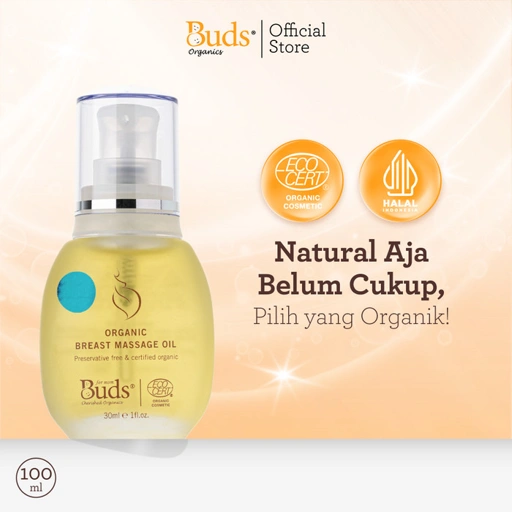Image of Buds Organics Organic Breast Massage Oil - Minyak Pijat Payudara ASI