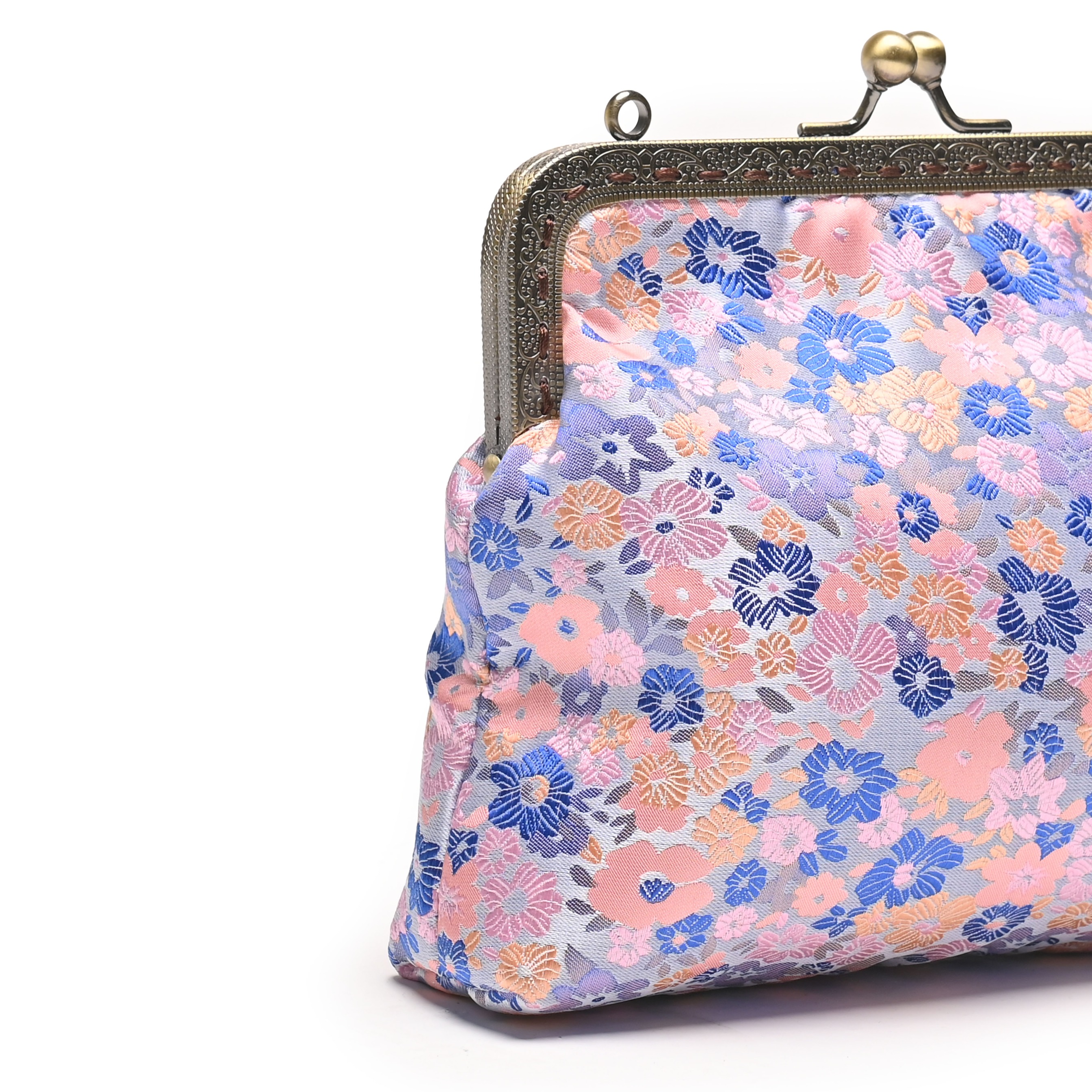 Fleur Blue Clutch Bag