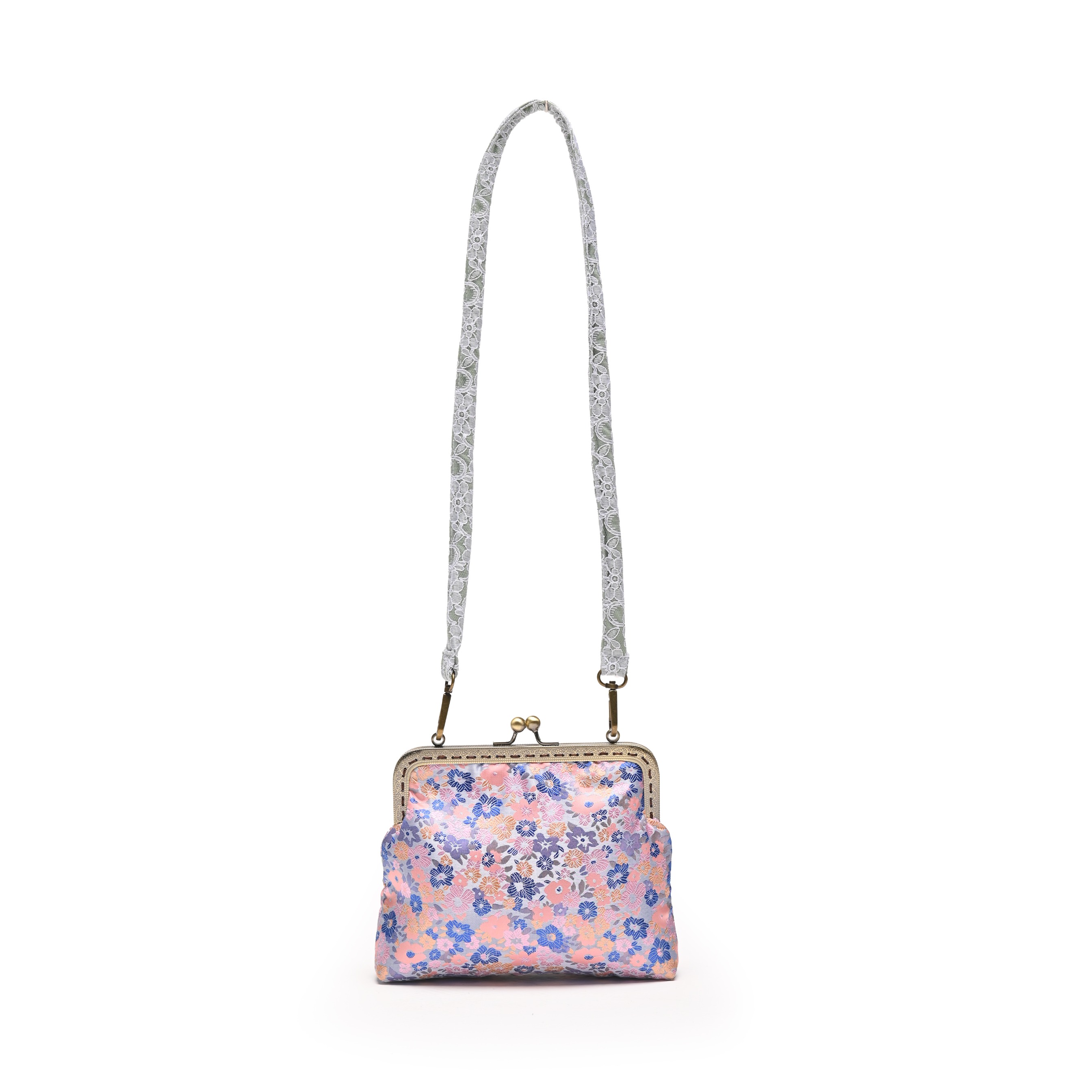 Fleur Blue Clutch Bag