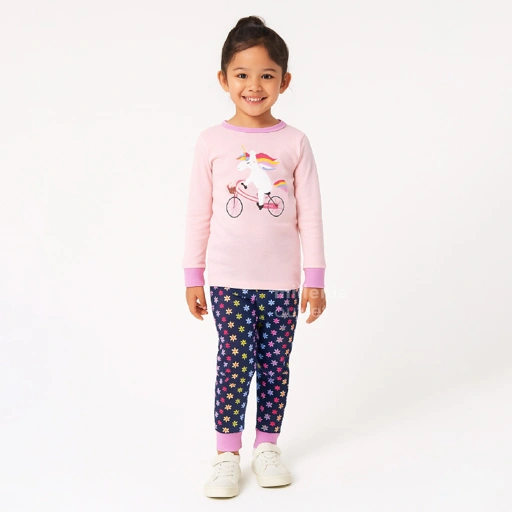 Set Pakaian Tidur Anak Lengan Panjang Motif Lucu - Kids Piyama Set