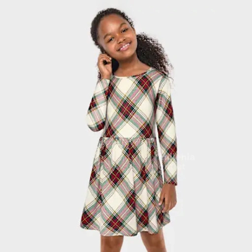 Image of Dress Anak Perempuan Lengan Panjang Motif - Girls Long Sleeve Dress
