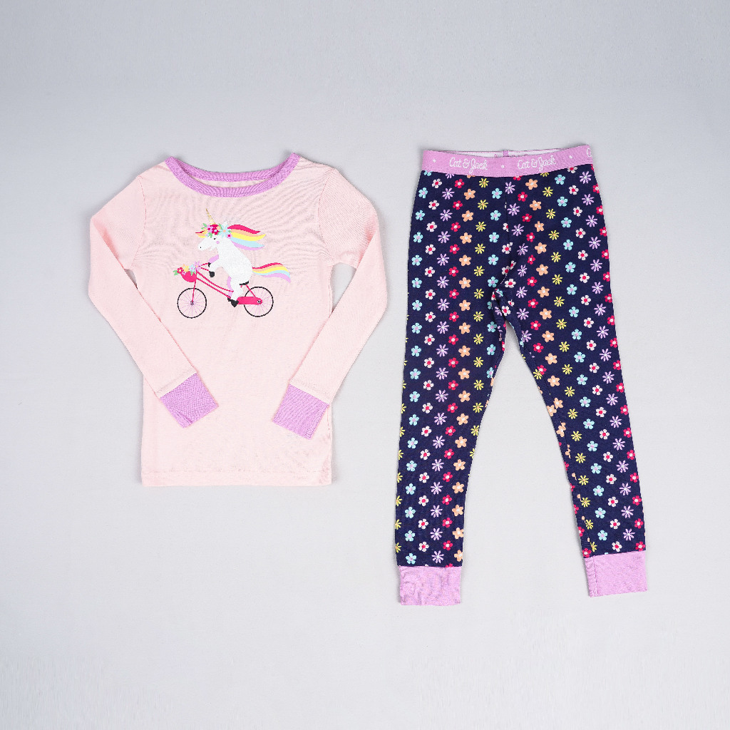 Set Pakaian Tidur Anak Lengan Panjang Motif Lucu - Kids Piyama Set