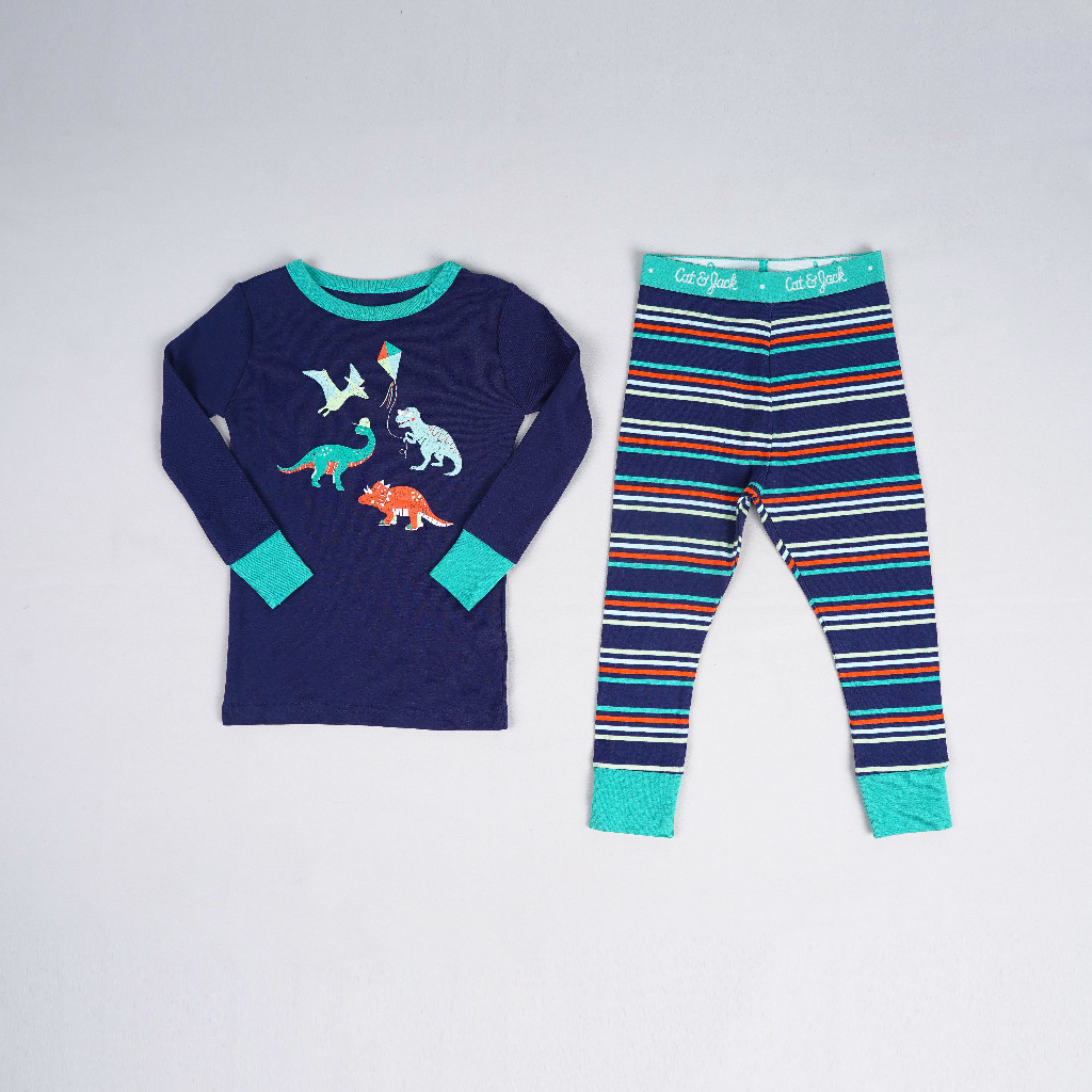 Set Pakaian Tidur Anak Lengan Panjang Motif Lucu - Kids Piyama Set