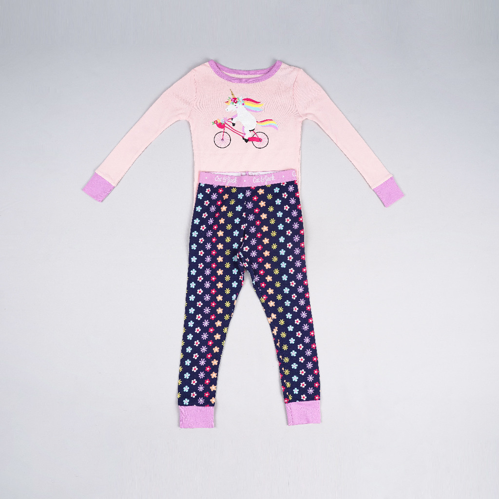 Set Pakaian Tidur Anak Lengan Panjang Motif Lucu - Kids Piyama Set