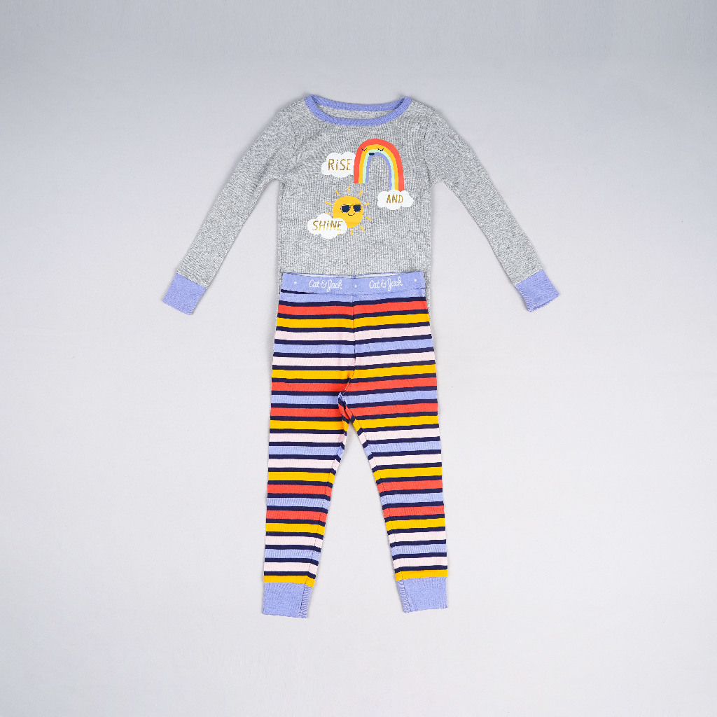 Set Pakaian Tidur Anak Lengan Panjang Motif Lucu - Kids Piyama Set