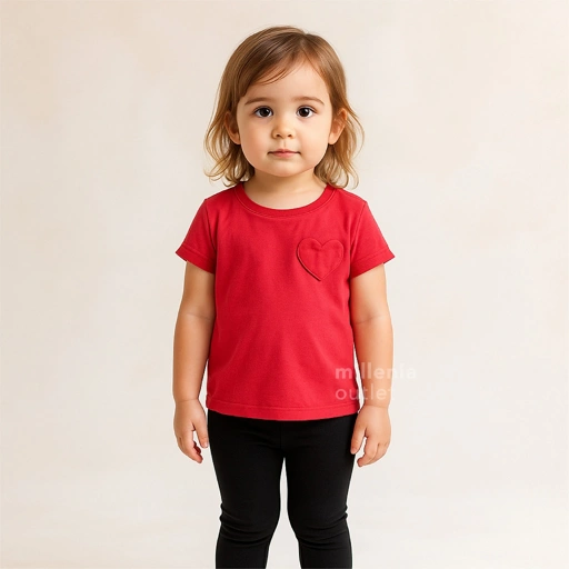 Image of Kaos Lengan Pendek Anak Perempuan Kantong Hati - Girls Love Chest Pocket Short Sleeve Tee