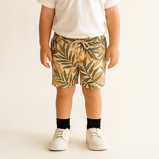 Image of Celana Pendek Anak Laki-laki Motif Daun - Boys Casual Short Pants Leaf Pattern