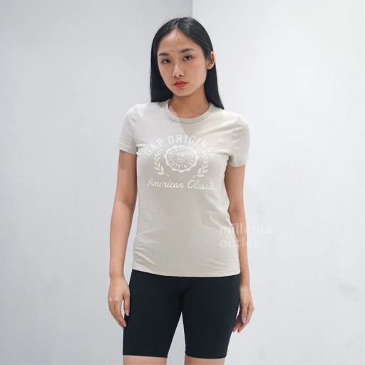 Image of Kaos Basic Graphic Wanita Lengan Pendek - Women Graphic Crewneck T-shirt