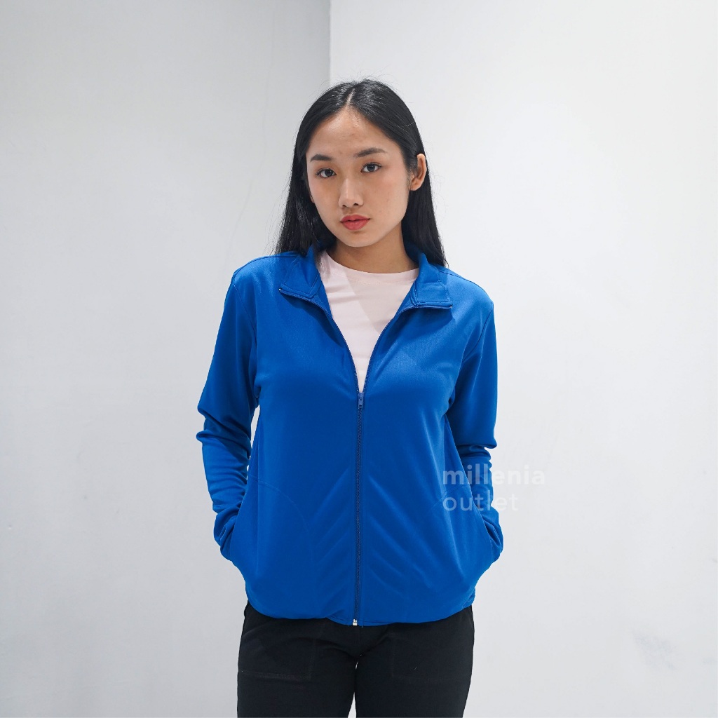 Jaket Olahraga Wanita Kerah Tinggi Bahan Berpori - Women Sport Jacket Zipper