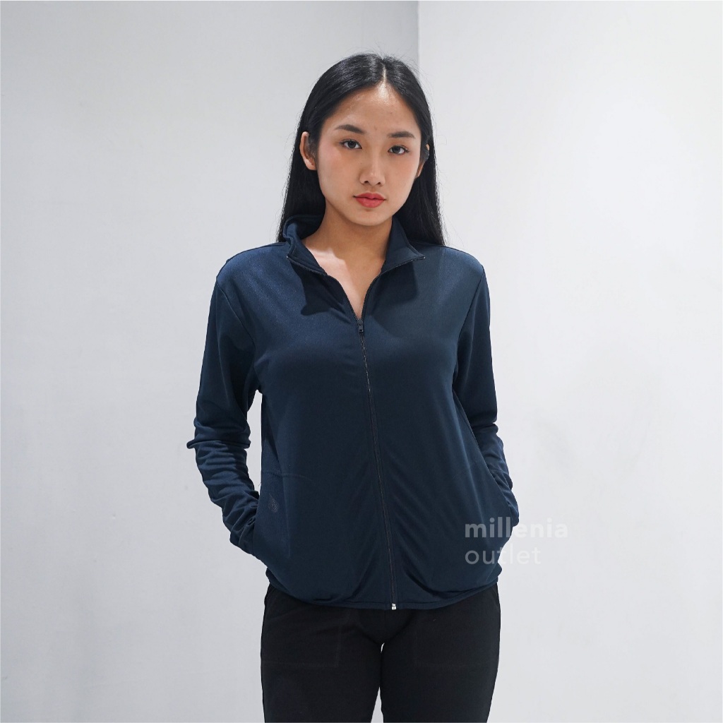 Jaket Olahraga Wanita Kerah Tinggi Bahan Berpori - Women Sport Jacket Zipper